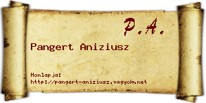 Pangert Aniziusz névjegykártya